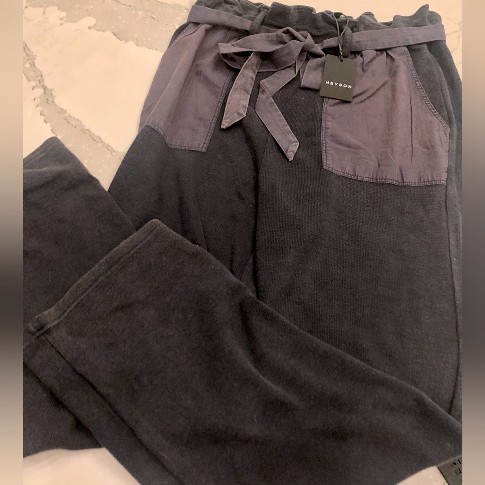 Anthropologie Blue Tie-Waist Jogger Pants